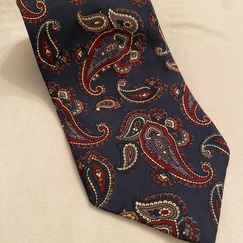 Elegant Blue and Red Paisley Tie